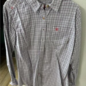 Ariat Women's  Lavender Plaid Button Down FR Shirt